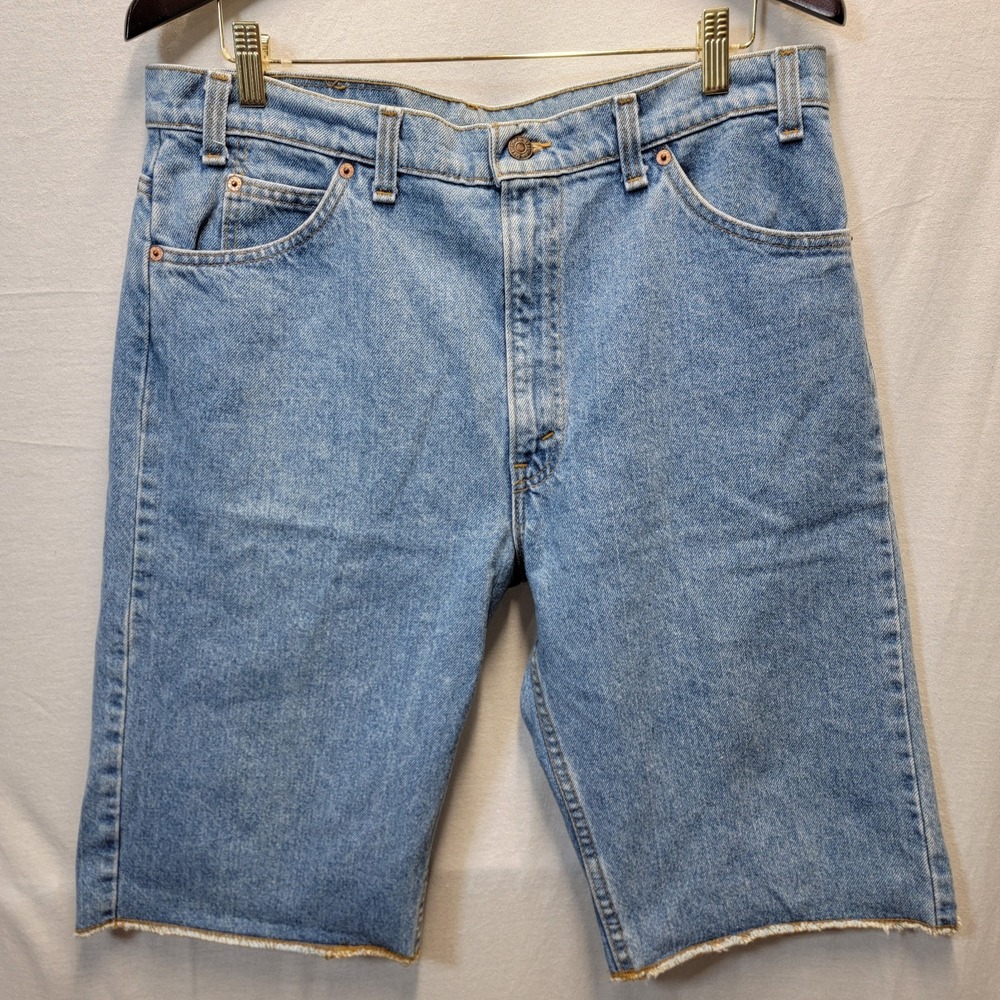 Vtg 90's Levi's 505 Men's Denim Shorts Blue 34(32 Fits) Orange Tab Made In USA